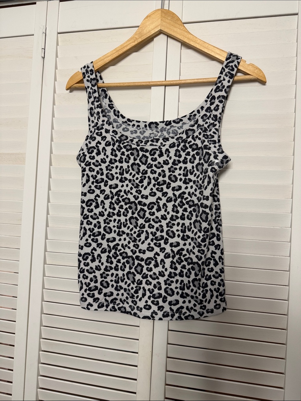 American Eagle Outfitters Leopard Print Tank Top - Black & White